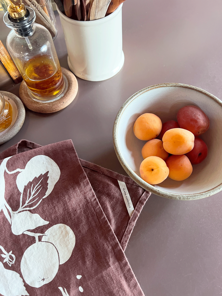 Elana Gabrielle - Apples Linen Tea Towel - Portland Artist