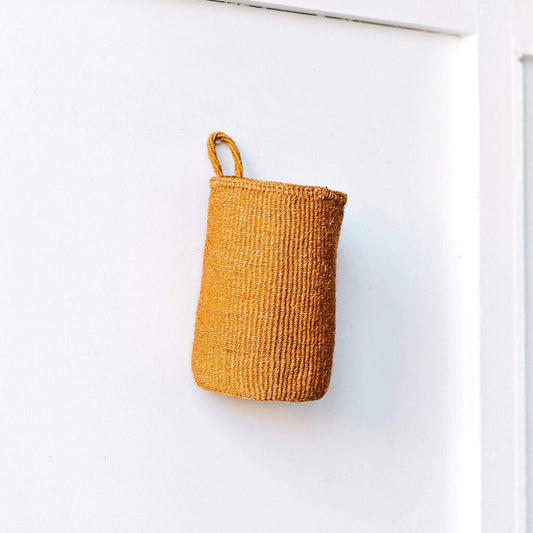 Amsha - Ochre Sisal Hanging Storage Basket