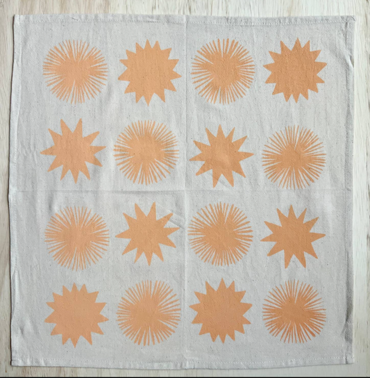 The Rise And Fall - Starburst Handprinted Napkins - Set of 4