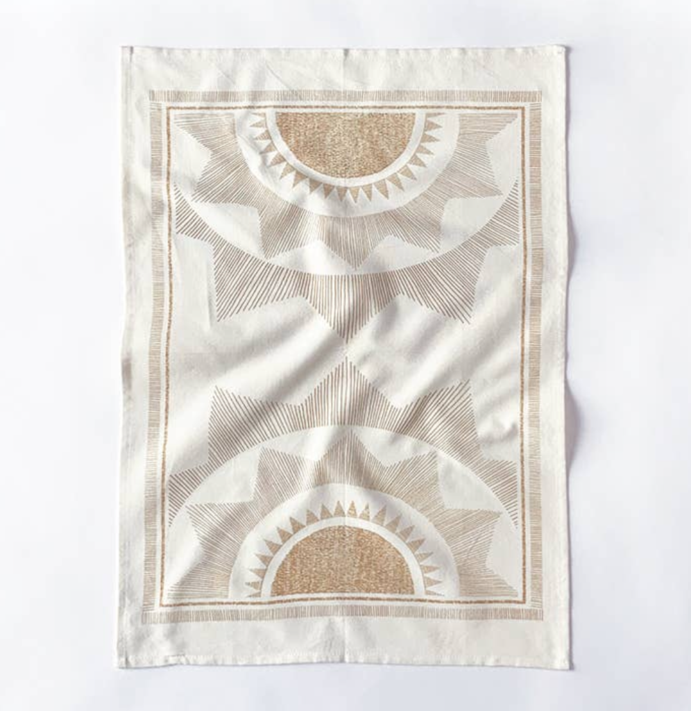 The Rise And Fall - Sunrise Handprinted Kitchen Towel