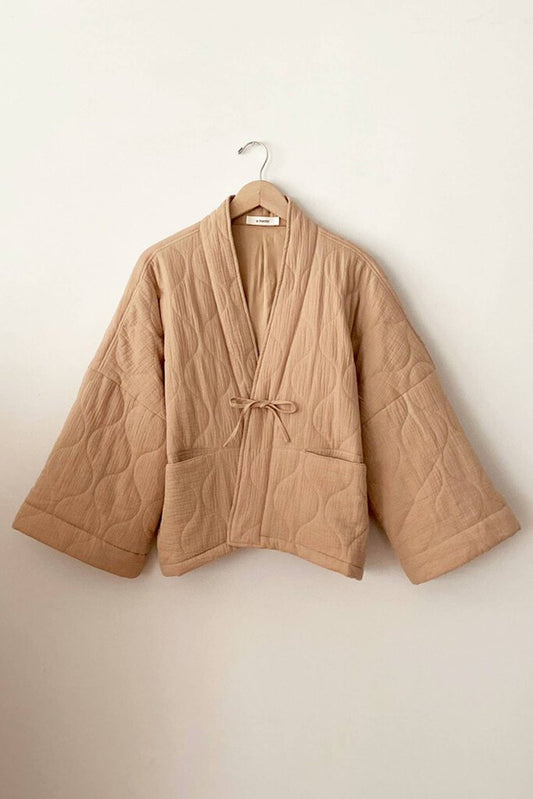 a mente - Blushing Wheat Cotton Quilted Jacket - Small/Medium