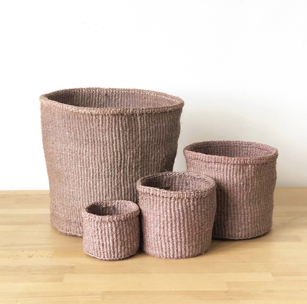 Amsha - Large Handwoven, Hand-dyed Sisal Storage Basket - Sandstone