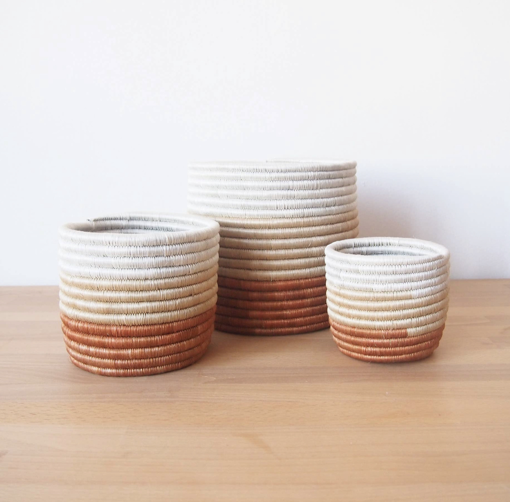 Amsha - Juru Sisal + Sweetgrass Planter Basket Trio