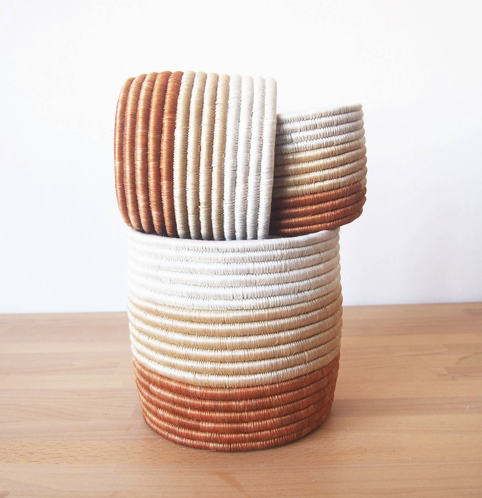 Amsha - Juru Sisal + Sweetgrass Planter Basket Trio