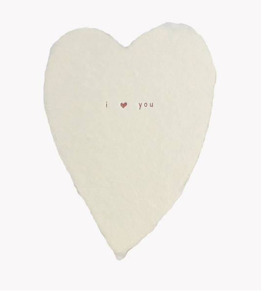 Oblation - I Love You Letterpress Handmade Paper Heart