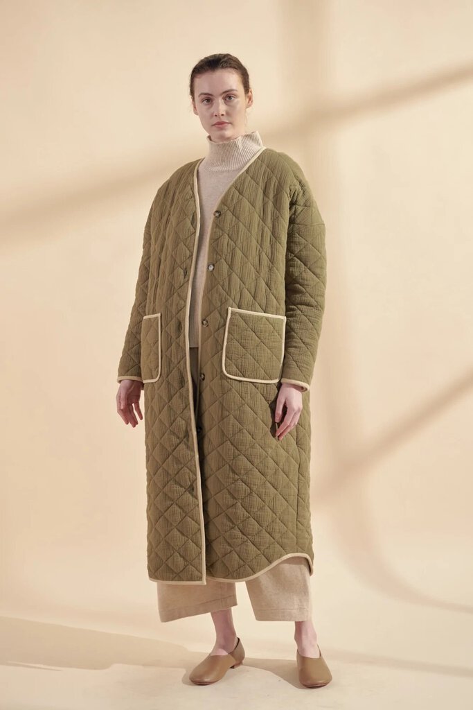 a mente - Olive Quilted Coat - Small/Medium