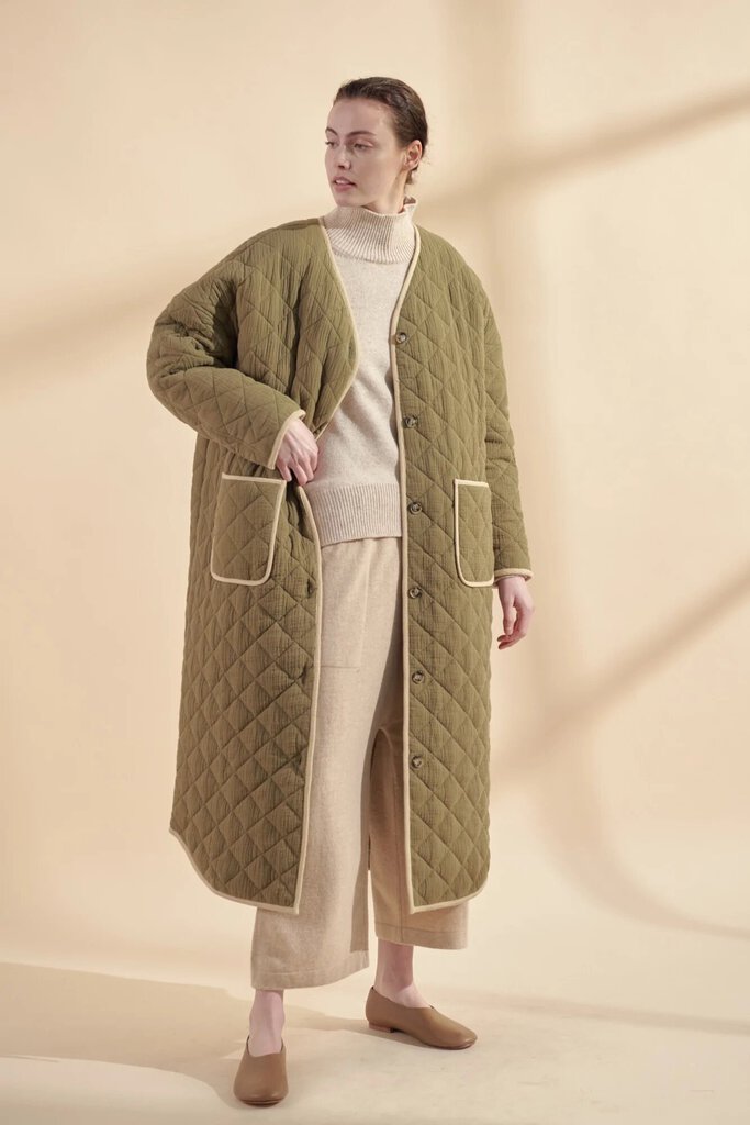 a mente - Olive Quilted Coat - Small/Medium