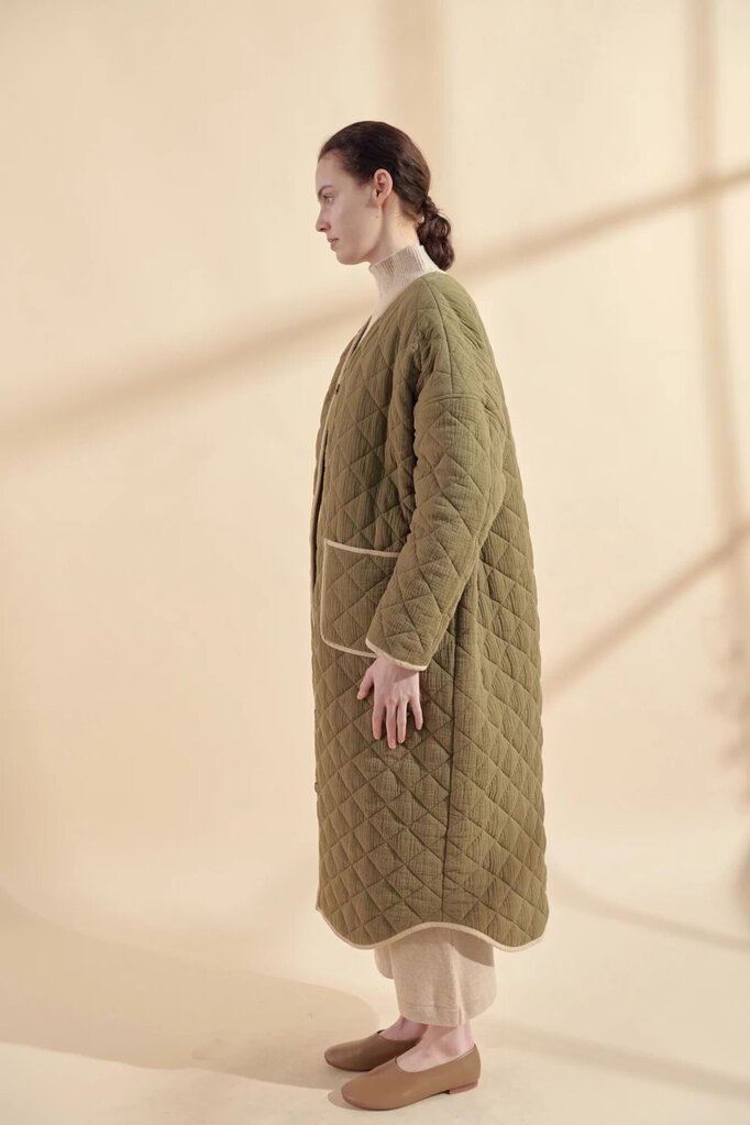 a mente - Olive Quilted Coat - Small/Medium
