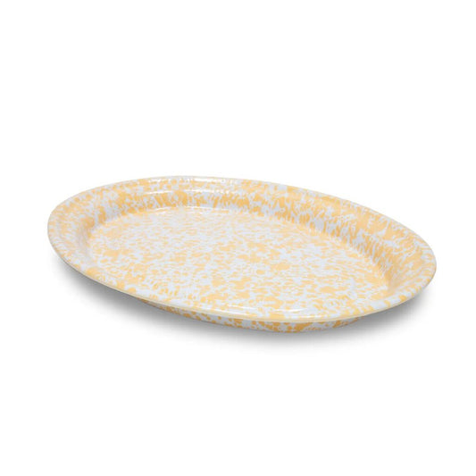 Crow Canyon Enamelware - Yellow Splatter Oval Platter