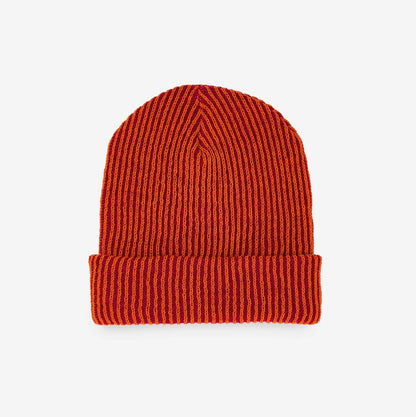 VERLOOP | knits - Upcycled Rib Knit Beanie - Red Flame