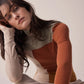 a mente - Abstract Color-block Woolen Turtleneck - Large