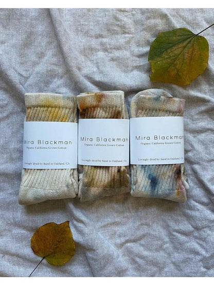 Mira Blackman - Hand-dyed Organic Cotton Socks - Tundra