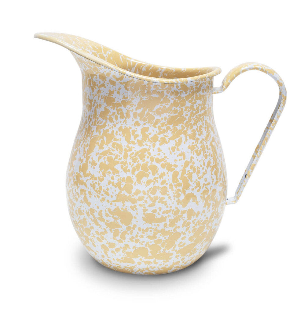 Enamelware Pitcher - Yellow Splatter